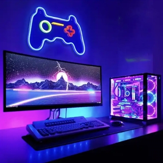 Gaming Controller-formet LED neon lampe