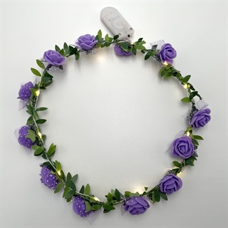 LED blomsterkrans hårbånd med lilla blomster