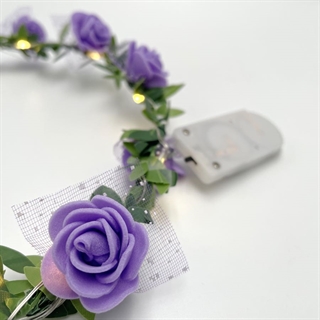 LED blomsterkrans hårbånd med lilla blomster