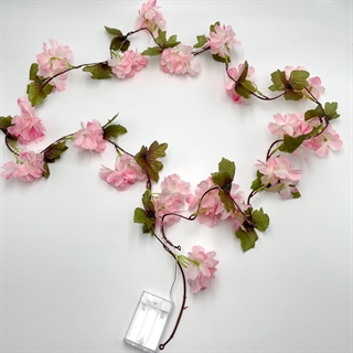 LED lyskæde med lyserøde kirsebærblomster