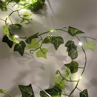 Solcelle lyskæde med grønne og lyse grønne efeublade - 5 m, 10 m